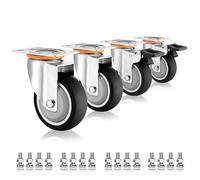 Industrial Heavy Duty Casters Set Of 4 3in 4in 5in Moving Silent Thermoplastic Rubber Casters Swivel Plate Caster With Brakes For Trolley Carts Furniture Workben(Sw