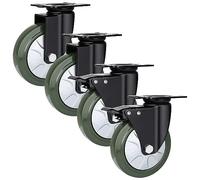 Industrial Heavy-Duty Swivel Casters - 4-Pack, 3" 4" 5" 6" Rubber Wheels with Double Ball Bearings, Puncture-Resistant, Perfect for Equipment and Furniture Mobility
