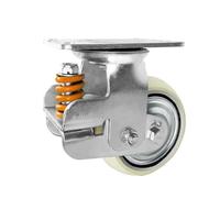 Industrial Heavy Duty Universal Wheel With Brake, Spring Shock Absorber, White PU Silent Caster, 4/6/8 Inch Iron Core(5 inches,Universal wheel)