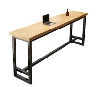 Industrial High Top Pub Table Narrow Rectangular Sofa Console for Small Spaces Wooden Dining Table for Restaurant Coffee Shop Living Room (71x12in)