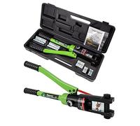 Industrial Hydraulic Cable Lug Crimper 16TON 8mm² to 300mm² Electrical Terminal Cable Wire Tool Kit Includes 13 Pairs of Die Sets