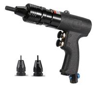Industrial Hydraulic Pneumatic Rivet Gun, Air Rivet Nut Tool Kit with Self-Locking Head & Speed Adjustment, for Blind Riveting & Flat Nuts - Quality Riveter for Efficient Results