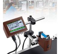 Industrial Inkjet Printer, Automatic Coding and Marking Equipment for Production Line, Touch Screen, Date Coder 12.7mm/25.4mm Print Height, Black