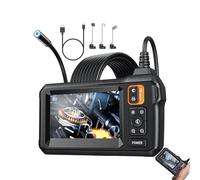 Industrial Inspection Camera - HD Digital Borescope With 8 LED Lights, Semi Rigid Waterproof Snake Cable Organizer | Pipe Car Engine Appliance Check For Auto Mechanics Plumbers Homeowners Tight Space