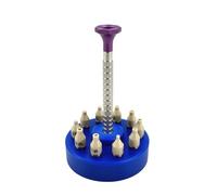 ＡＷＨＡＯ Industrial Installer Timepiece Hand Fitting Tool with Anodized Base Knurled Metal Handle Swappable Heads Controlled Press Action Suitable for Watch Repair Servicing Custom Builds, Blue