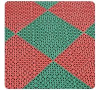 Industrial Interlocking Floor Tile, Interlocking Garage Floor Tiles PVC 30x30x1.5cm 4-48 PCS Self-Draining Non-(Red+green,24PCS)