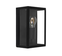 Industrial IP44 Outdoor Black Wall Light Fitting + LED Vintage Filament Bulb