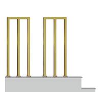 Industrial Iron Balusters Gold Finish Square Spindles for Indoor & Outdoor Use 90cm (35.4in) Tall Durable Railing rts Modern Home Decor