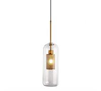 Industrial Iron Mesh Pendant Light with Glass Lampshade - E27 Single Head Chandelier for Bedroom and Ceiling Lighting