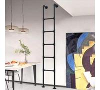 Industrial Iron Pipe Ladder - Wall Mounted Emergency Egress Ladder for Attics, Loft and Basement Safety Climbing, Durable and Reliable Design