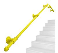Industrial Iron Stair Handrail Wall Mounted Railing with Supports Available in Gold Silver Black White Yellow 5ft (150cm) Passamano for Safety and Style