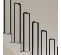 Industrial Iron Stair Railing|U-Shaped Handrails for Indoor Stairs Floor Mount Hand Rail|Modern Metal Stair Handrail Non-Slip Step Banister for Loft,Corridor,Garden(85cm/33in)
