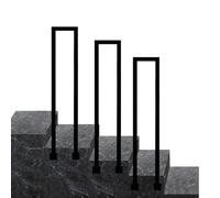 Industrial Iron Stair Railing｜U-Shaped Staircases Handrail Guardrail Side Mount Banister for Outdoor Steps｜Garden Hand Rail Safety Support Bar for Concrete Steps(65cm/26in)