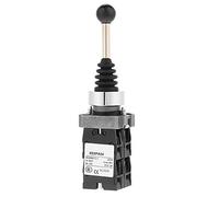 Industrial Joystick Switch, 4 Position Spring Return Momentary Controller 600V 10A Long Life AC DC Manual Control for Control Panels Plastic Metal Black 1 Pack