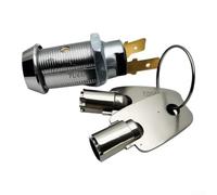 Industrial Key Switch 22mm Silver Zinc Alloy | Auto spring return, smooth reset action, zinc alloy body, 22mm diameter, control panel use(220v)