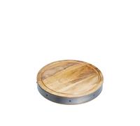 Industrial Kitchen Handcrafted Wooden Round Butcher's Block Chopping Board, 36cm in Brown Industrial Kitchen Brown