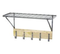 Industrial Kitchen Wall-Mounted Shelf with Hooks for Kitchen Utensil Tools