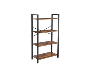 Industrial Ladder shelf Bookcase, Rustic Brown