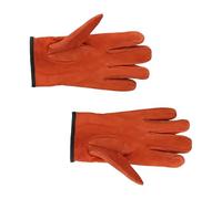 Industrial leather gloves with heat resistance and secure wrist closure for welding and garden work protection (Red)