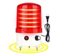 Industrial LED Rotating Warning Light, AC110V-120V Red Strobe Light for Public Emergency Alarms, Indoor/Outdoor Safety Siren with Volume Adjustment/Plug and Buzzer