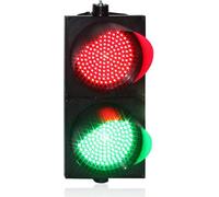 Industrial LED Traffic Light, 2-Light Red/Green Stop and Go Signal, 200mm (8 In) for Road, Toll Station, Dock Bay, 12V