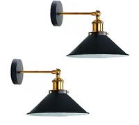 Industrial LED Wall Light Vintage Cone Black Inner White Wall Sconce Adjustable Antique Wall Lighting Fixture E27 for Restaurants Galleries Aisle Kitchen Living Room