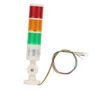 Industrial Light Column, Led Alarm Round Tower Light with Buzzer Sound Red/Orange/Green 24V DC Machine Warning Led Indicator Light for Machine Tools & Mechanical Equipment
