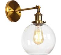 Industrial Light Fixture Glass Shade Modern Wall Sconce for Bedroom Lobby Modern Wall Sconce Single Decoration Globe Shape Lighting - Amber