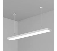 Industrial Linear Kitchen Pendant Light Commercial LED Hanging Light Fixtures Black Pendant Lamp White Ceiling Chandelier For Office Garage Workshop Dining Room Kitchen Island Basement Made in