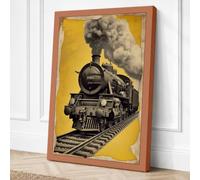 Industrial Locomotive Vintage Canvas Wall Art Print 36x24 Inch (91 x 61 cm)