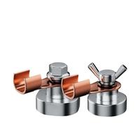 Industrial Magnetic Welding Ground Clamp for Power Tools - Heavy-Duty Iron Construction, 6 x 4 x 4 cm, Flat/Curved Metal for Surface Attachment (Small + Large)