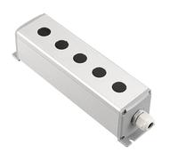 Industrial Metal Aluminum Push Button Control Switch Box - 16mm/19mm/22mm Button Size with Multiple Hole Configurations(5Hole,22mm 45x45mm)