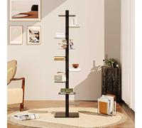 Industrial Metal Bookshelf, 9-Tier Vertical Rotating Book Tower, Free-Standing Bookcase for Living Room, Bedroom, Office - Yellow Color