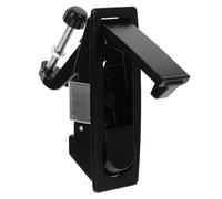 Industrial Metal Cabinet Door Latch Lock Adjustable Compression Lever | Black Zinc Alloy Manual Operation, Raised Trigger and Push-button Activation for Maintenance Use