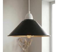 Metal Lamp Shades Black with Golden Inner 22cm Lampshades for Ceiling Lights, Table Lamps & Floor Lamps, Light Shade Ceiling for Living Room, Bedroom, Kitchen, Hallway, Office, Home Décor