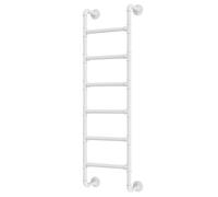 Industrial Metal Loft Bed Ladder - 100-300cm Adjustable Iron Escape Ladder for Basement Window Well - 165cm (65in) Home Safety Climbing Stairs - White Finish