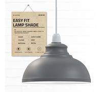Industrial Metal Pendant Light Shade 29cm Hanging Ceiling Lamp Shade, Grey Kitchen Island Light Fitting, E27 Replacement Lamp,Modern Vintage Lighting for Dining Room, Bedroom Living Room Light