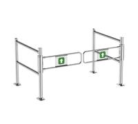 Industrial Metal Safety Barrier for Supermarkets & Warehouses, Automatic Closing Swing Gate with Guardrail, Universal Entry Barrier 140 x 100 cm for Libraries & Public Spaces