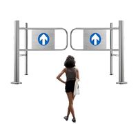 Industrial Metal Security Door for Medium Entrances Universal Rotating Door with Railing Stainless Steel Safety Gate for Commercial and Residential Use (SilverA 1)