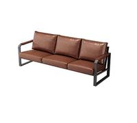 Industrial Metal Sofa - Upholstered Leather Couch for Deep Seating and High-Back Design, Ideal for Single, Two, or Three Seating Arrangements