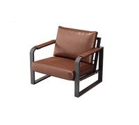 Industrial Metal Sofa - Upholstered Leather Couch for Deep Seating and High-Back Design, Ideal for Single, Two, or Three Seating Arrangements