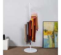 Industrial Metal Spiral Scarf Display Stand - Versatile Hair Rack & Hijab Storage Hanger for Leggings, Tae Kwon Do Belts, Clothes - Stylish Floor Standing Organizer.