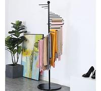 Industrial Metal Spiral Scarf Display Stand - Versatile Hair Rack & Hijab Storage Hanger for Leggings, Tae Kwon Do Belts, Clothes & Accessories - Stylish Floor Standing Closet Organizer