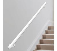 Industrial Metal Stair Handrail, Galvanized Iron Metal Handrail for Stairs Wall Mount 30-600cm Indoor Outdoor Safety Rail(17ft/510cm)