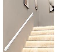 Industrial Metal Stair Handrail, Indoor Stair Railing Round Pipe Wrought Iron Handrail Wall Mounted Balustrade 30-600cm(18ft/540cm)