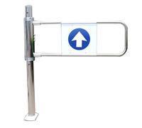 Industrial Metal Swing Gate for Supermarket Entry, Automatic Close Security Door, One-Way Manual Gate, Silver Finish, 100 x 103 cm - & Safe Access Solution