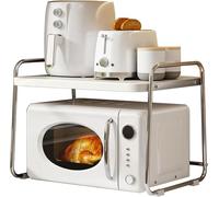 Industrial Microwave Shelf Kitchen Rack for Coffee Bar Space-Saving Microwave Stand Multifunctional Countertop Stylish Storage Solution for Home