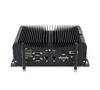 Industrial Mini PC 6 RS232 COM Fanless PC i7 8550U, 8G DDR4 256G SSD Win11 Pro Mini PC Dual Gigabit LAN, HD, VGA, 14Pin GPIO, WiFi, BT 4.0, 3G/4G SIM Slot, Industrial Computer for CNC/IOT/Billboard