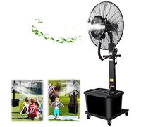 Industrial Misting Fan Outdoor Commercial 90° Oscillating Pedestal Fan with Mist, 3 Cooling Speeds - Patio, Outside Restaurant, Garage, Gym (71cm/28in)