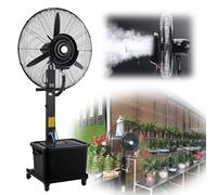 Industrial Misting Fan with 11 Gallon Water Tank, 90° Oscillation, 26in Pedestal Design - Perfect for Patio, Garage, Gym & Workshop Cooling Solutions